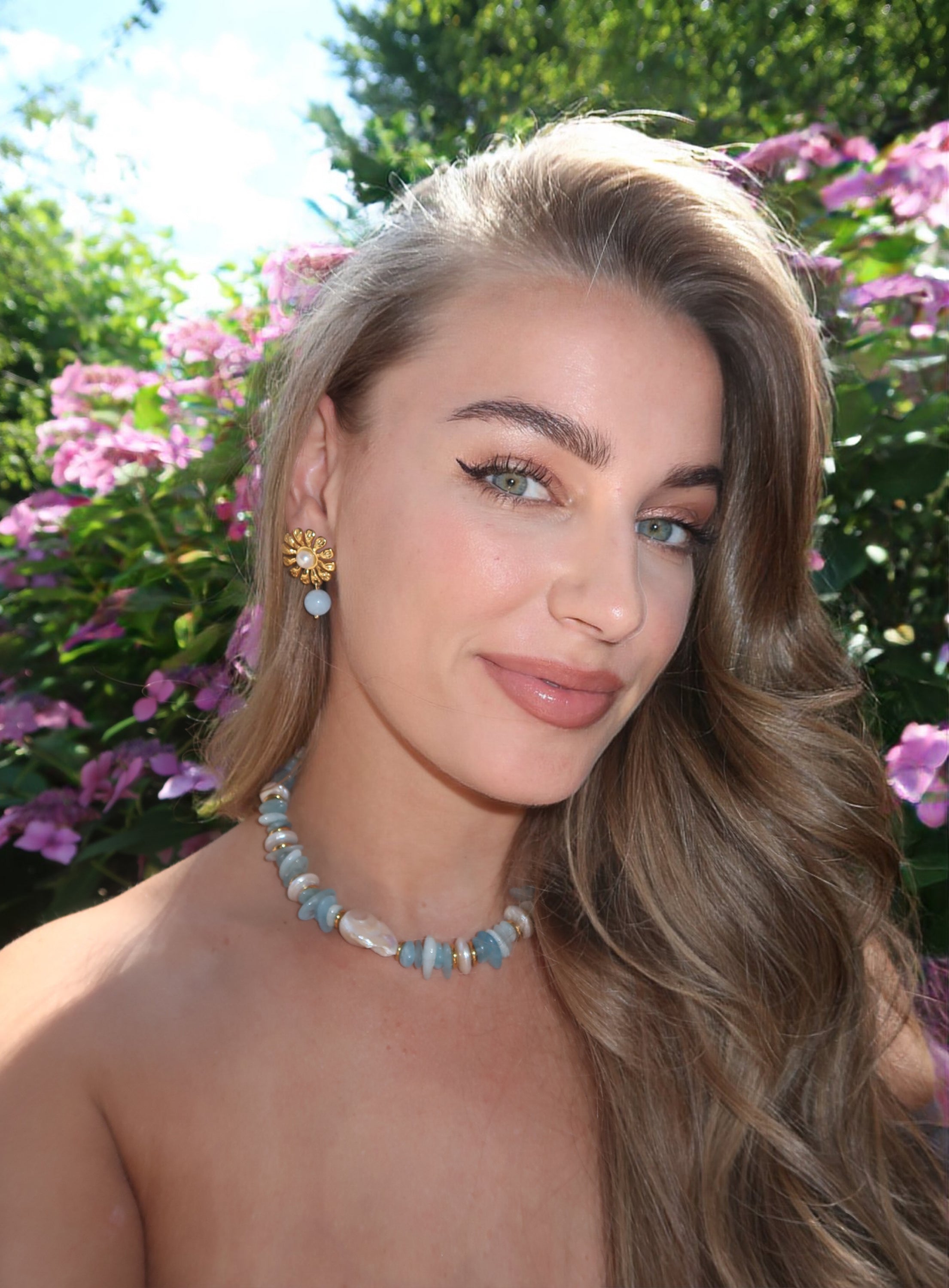 Josie necklace in Aquamarine