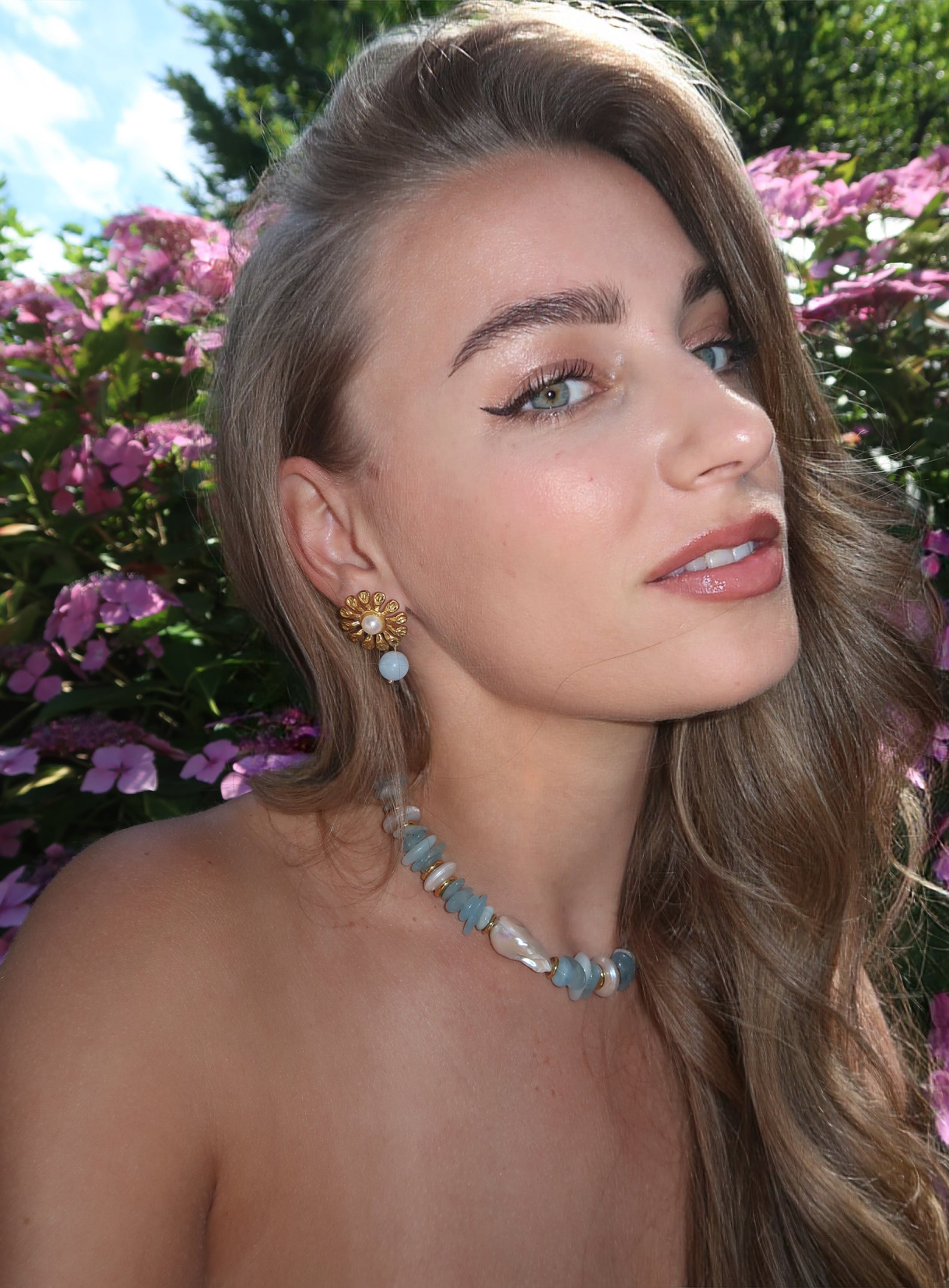 Bibi earrings in Aquamarine