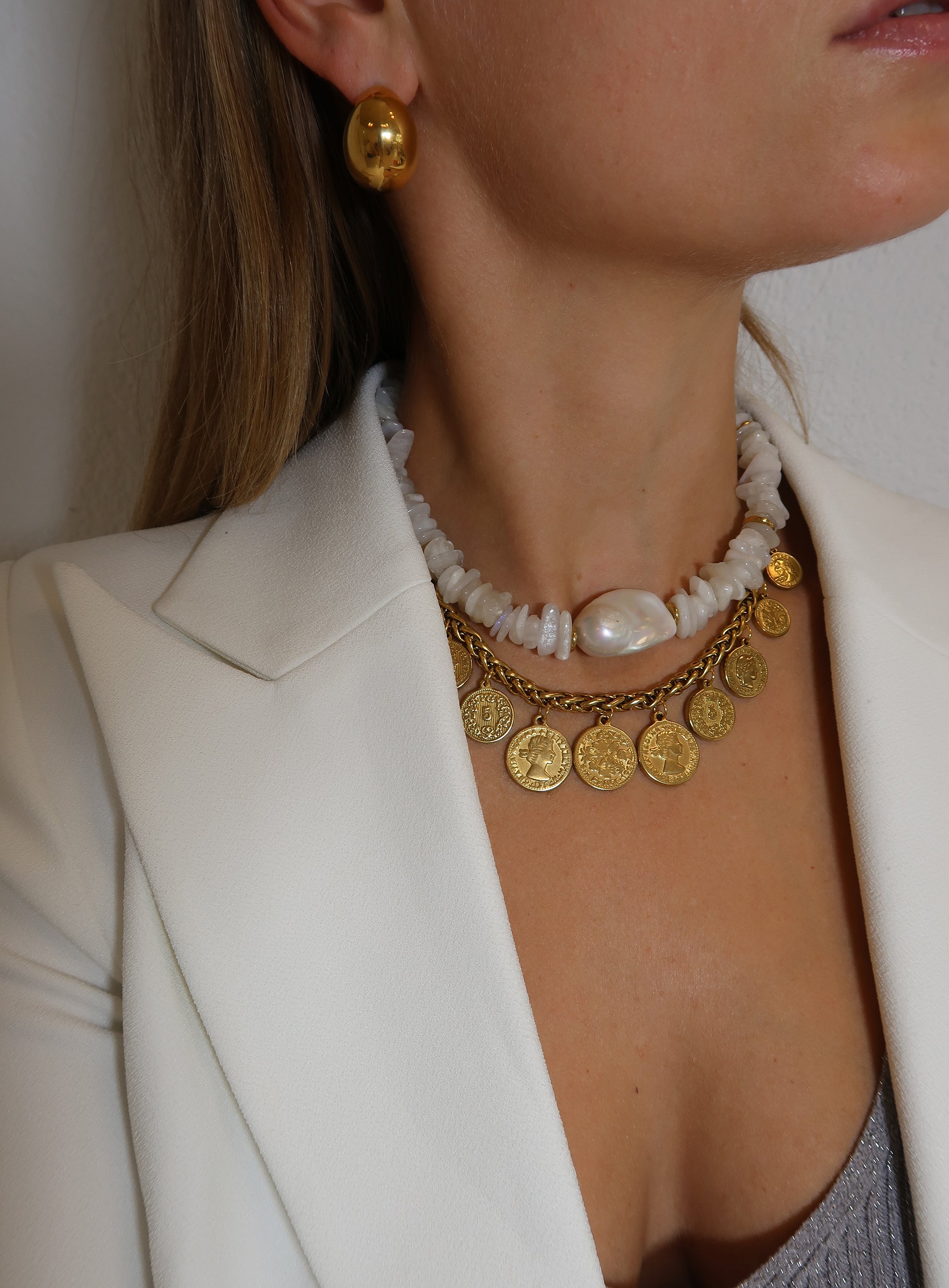 Moon necklace in Moon stone
