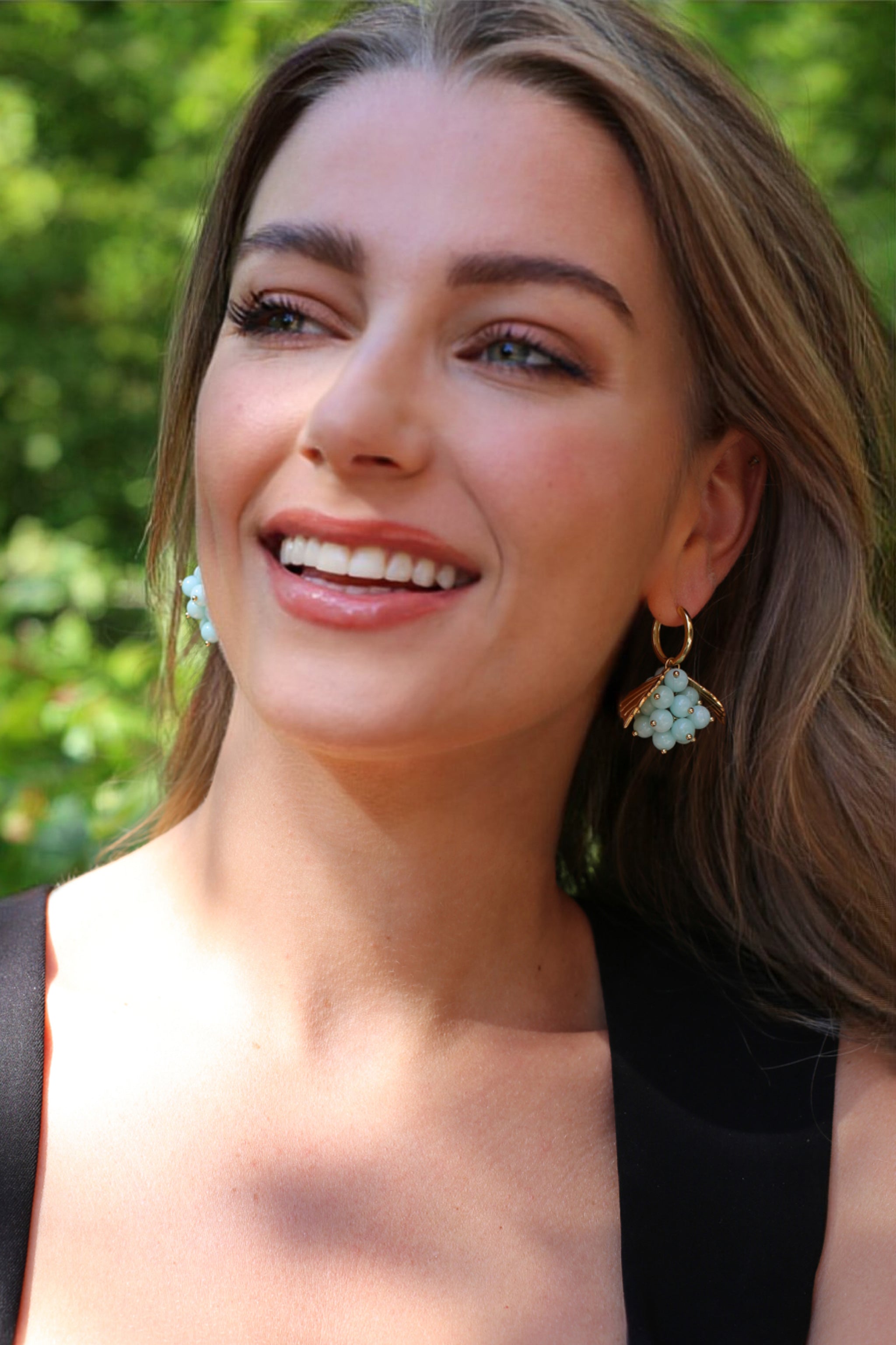 Grape earrings in Jade