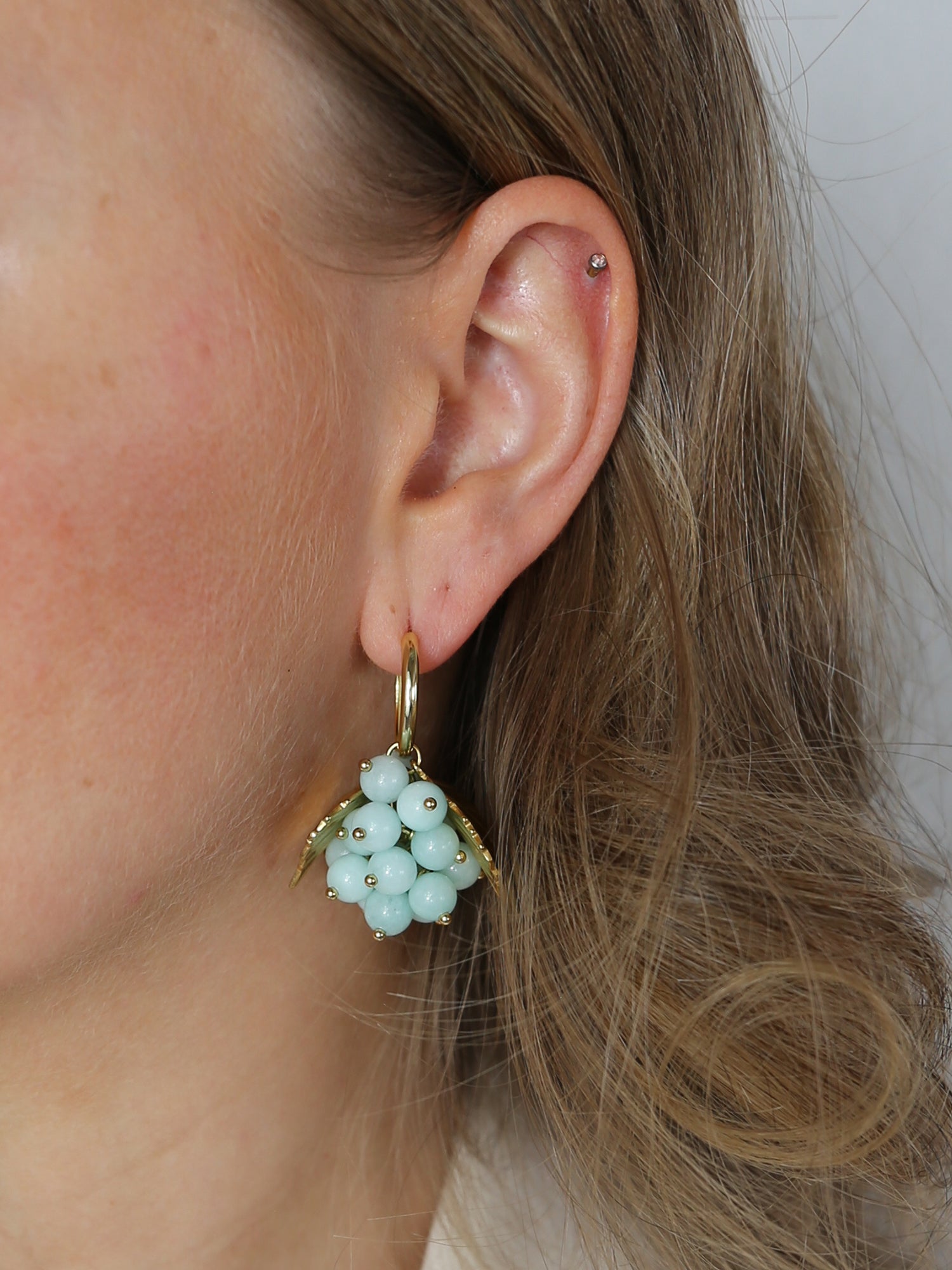Grape earrings in Jade
