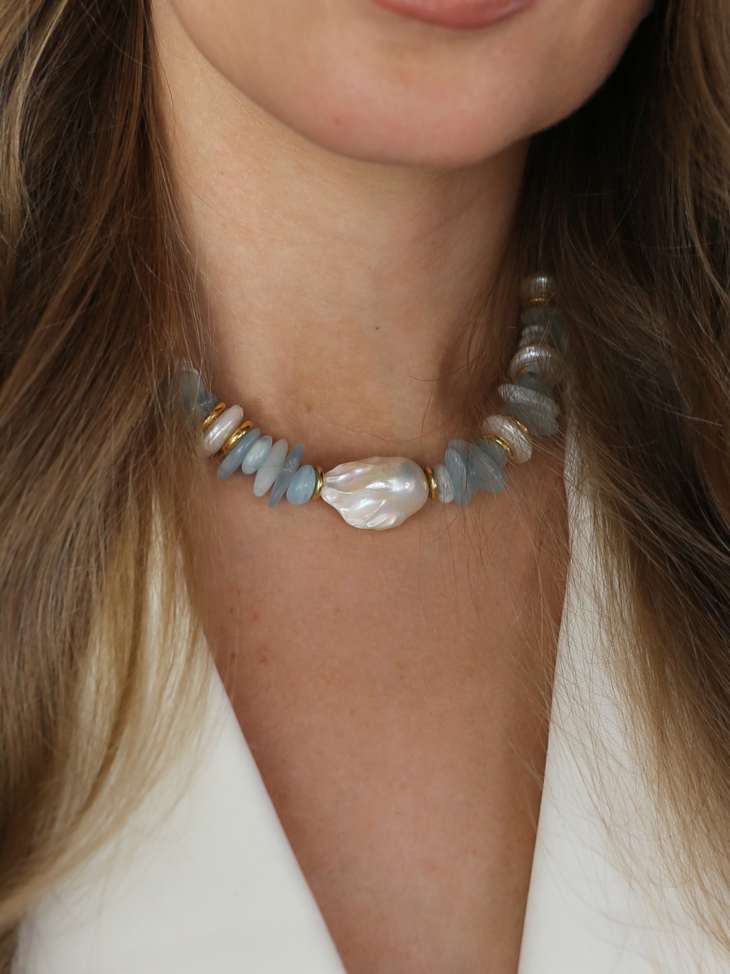 Josie necklace in Aquamarine