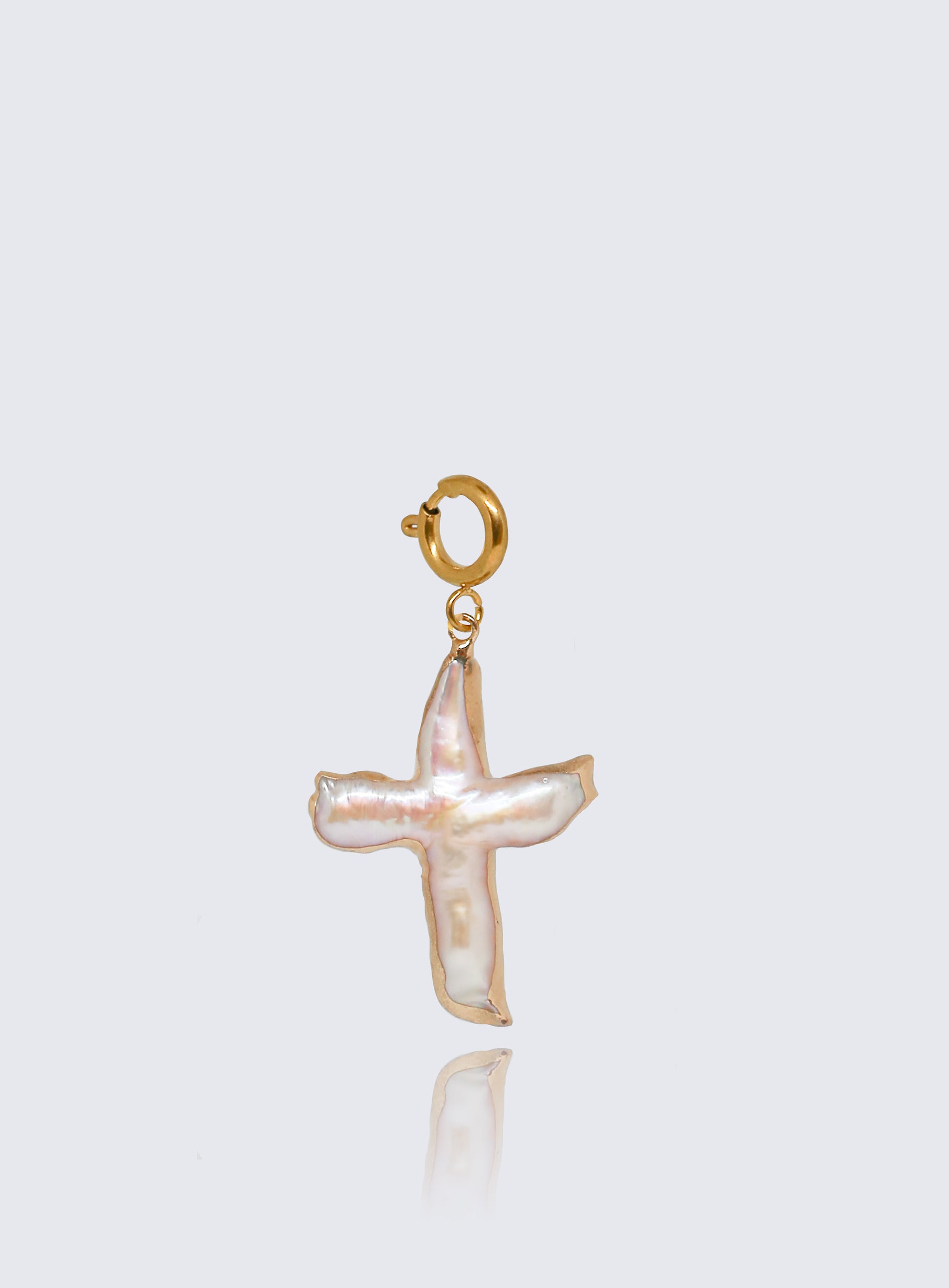 Cross pearl pendant